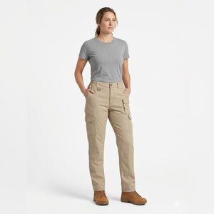 5.11 Tactical Khaki Workwear Pants with Branded Metal Button